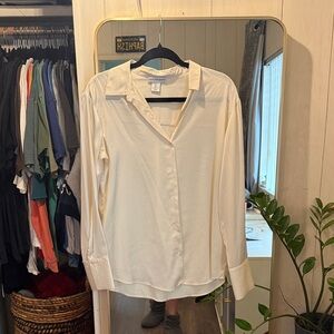 Silk look Cream Women's Blouse